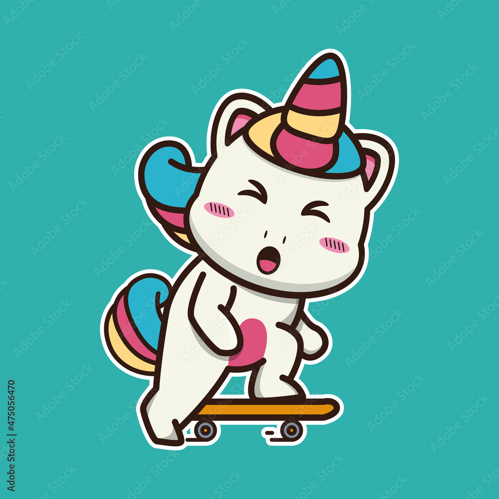 vector illustration of cute unicorn
skateboarding, suitable for children's books, birthday cards, valentine's day vector illustration of cute unicorn
skateboarding, suitable for children's books, birthday cards, valentine's day