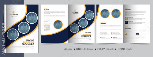 Corporate Bifold Brochure Template, Catalog, Booklet Template Design. Fully Editable.	