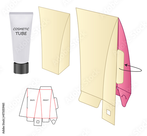 Box packaging die cut template design. 3d mock-up
