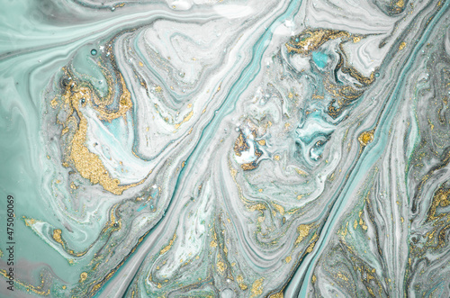 Luxury ART in Eastern style. Marbled paper. Natural Pattern. Abstract artwork. Style incorporates the swirls of marble or the ripples of agate. Beautiful painting. © CARACOLLA