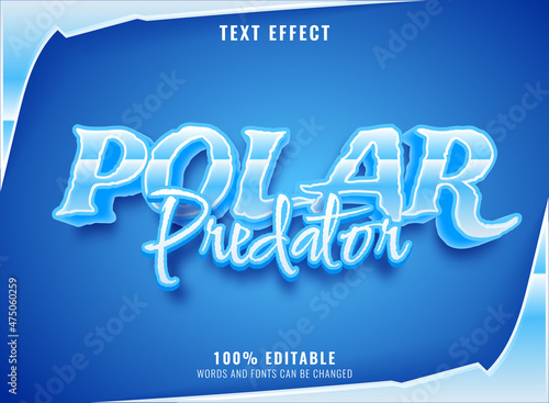 3d polar predator winter text effect
