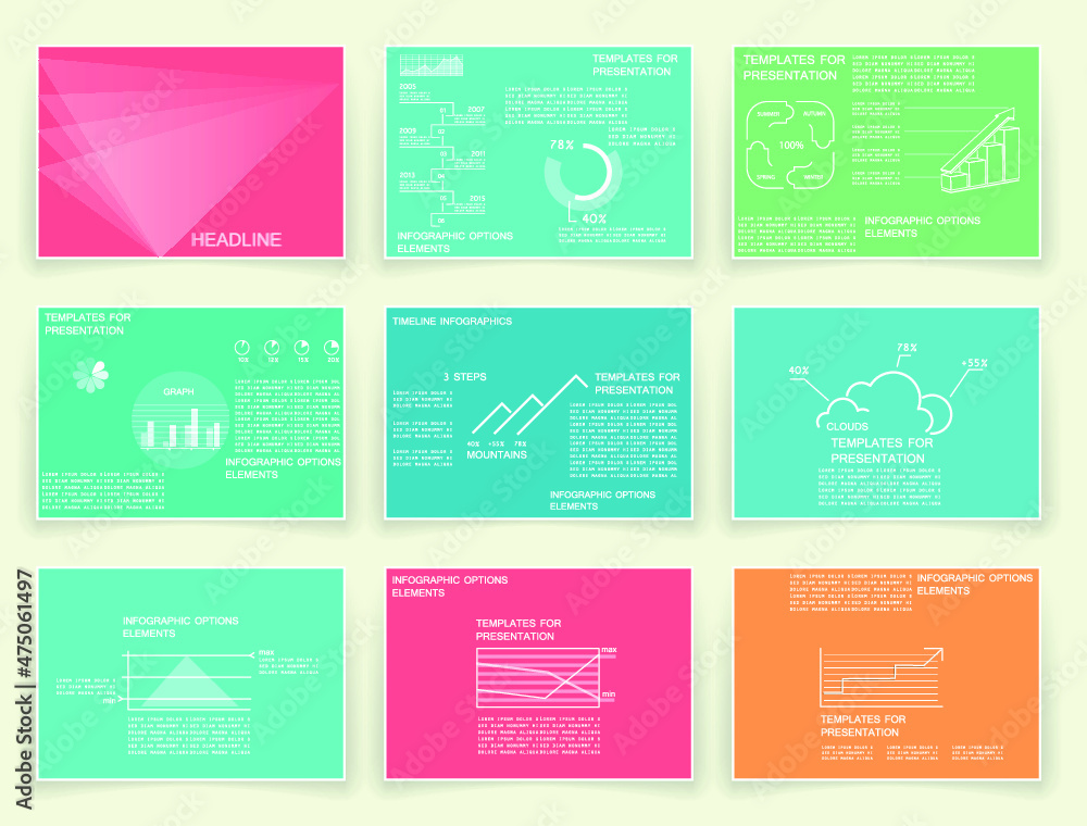 Elements for business data visualization, Modern infographic design, vector set templates Elements for business data visualization, Modern infographic design, vector set templates