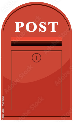 Isolated postbox in cartoon style