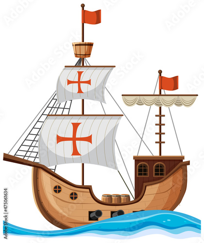 Картината върху платно Christopher columbus ship isolated