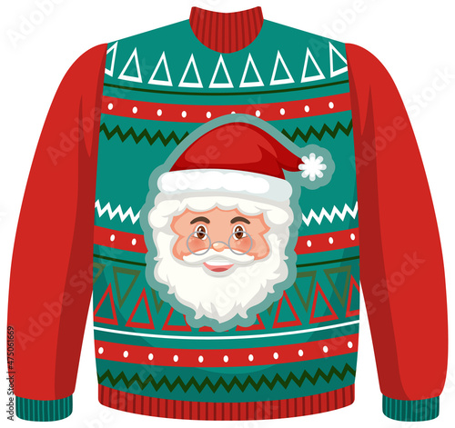 Christmas sweater with Santa Claus pattern