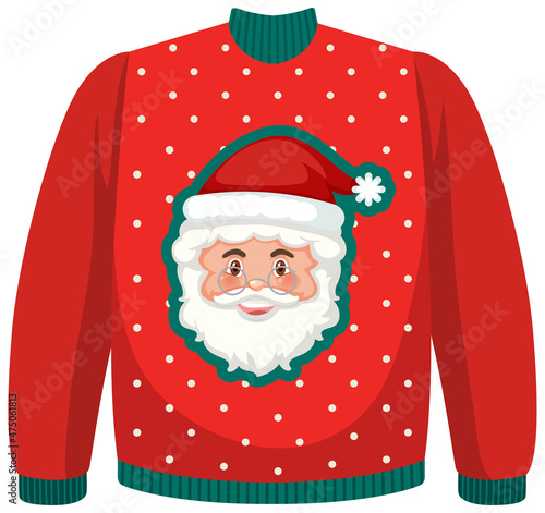 Christmas sweater with Santa Claus pattern