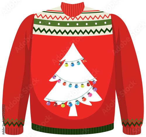 Christmas sweater with chirtmas tree pattern