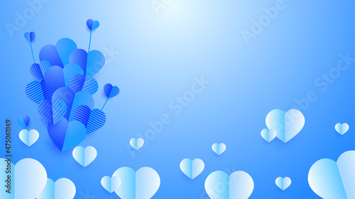 Lovely Blue Papercut style design background