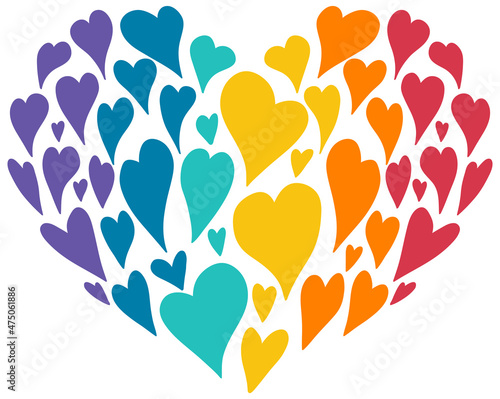 Heart shape made of small hearts