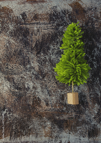 handmade Christmas tree and empty space for your text