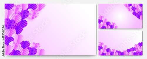 Valentine s White purple Papercut style design background
