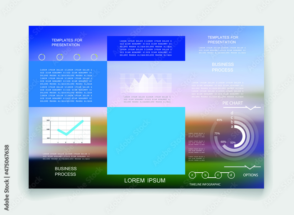 Naklejka premium Elements for business data visualization, Modern infographic design, vector set templates