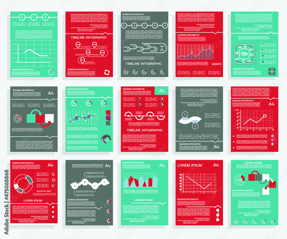 Elements for business data visualization, Modern infographic design, vector set templates