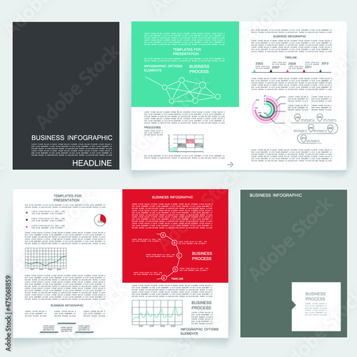 Elements for business data visualization, Modern infographic design, vector set templates