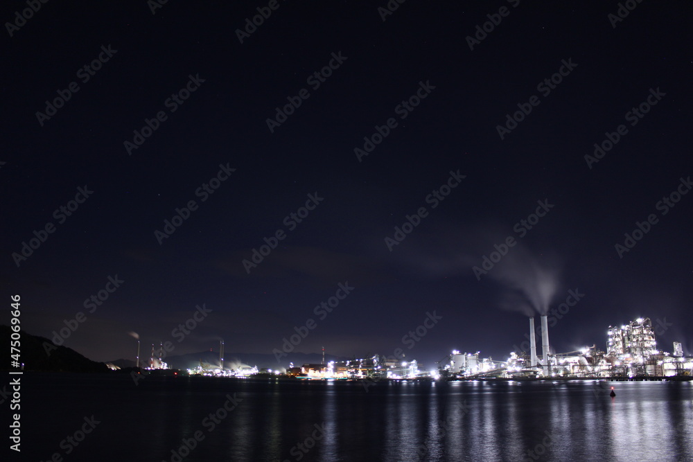 山口県周南市コンビナートと工場夜景