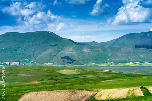 Piano Grande di Castelluccio, mountain and rural landscape