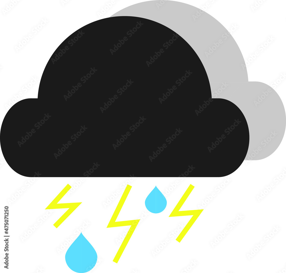 Isolierte Vektor-Zeichen-Symbol, Gewitterwolke Symbol Isolierte Vektor-Zeichen-Symbol, Gewitterwolke Symbol