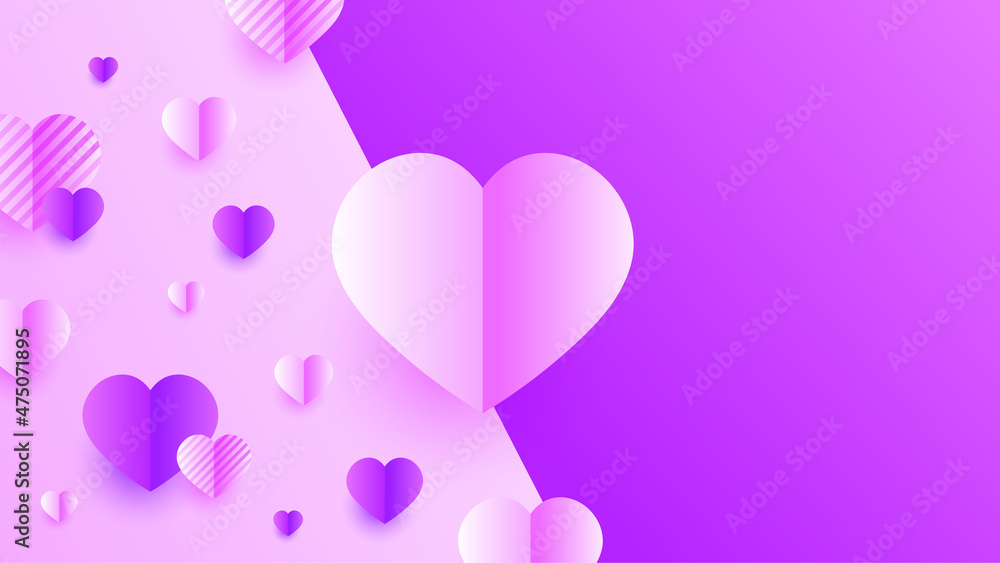 Lovely gradient white purple Papercut style design background