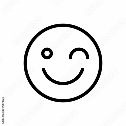 winking smiley face line icon vector