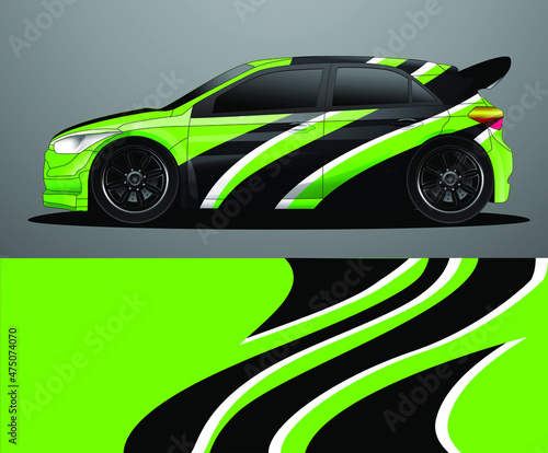 Rally car decal graphic wrap vector, abstract background