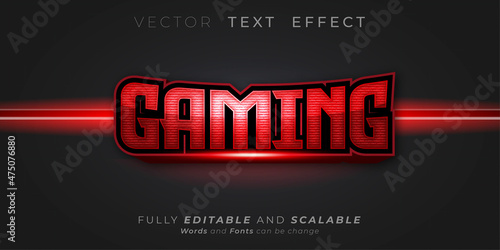 Editable text effect Gaming text style concept