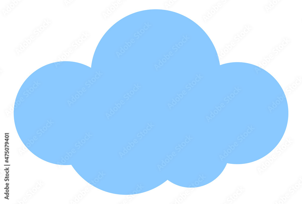 Cloud symbol. Blue paper form in cute fluffy style Cloud symbol. Blue paper form in cute fluffy style