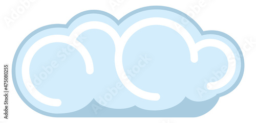 Cute cartoon cloud. Blue fluffy round icon