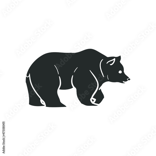 Bear Icon Silhouette Illustration. Big Predator Ursus Vector Graphic Pictogram Symbol Clip Art. Doodle Sketch Black Sign.