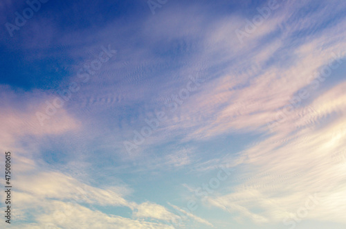 colorful dramatic sky with cloud at sunset