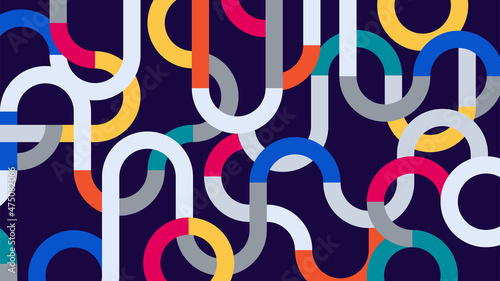 Geometric maze line abstract flat background