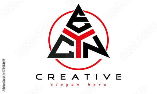 triangle badge with circle CEN letter  logo design vector, business logo, icon shape logo, stylish logo template
