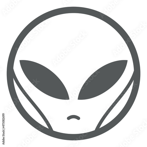 Alien round icon. Cosmos creature face emoji