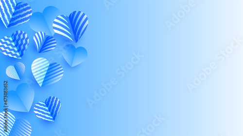 Lovely Glow blue Papercut style design background