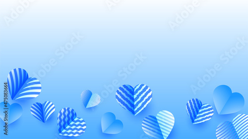 Lovely Glow blue Papercut style design background