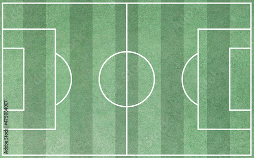 Obraz na płótnie Football field with striped green grass background top view w salonie
