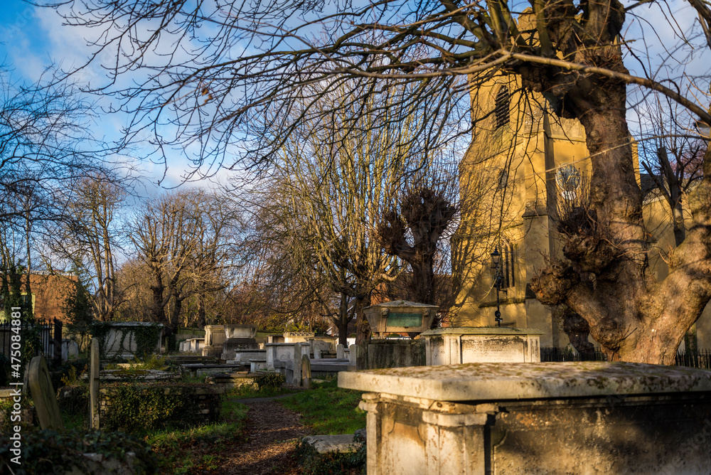 Fototapeta premium St Mary's Churchyard, Walthamstow, London, England, UK