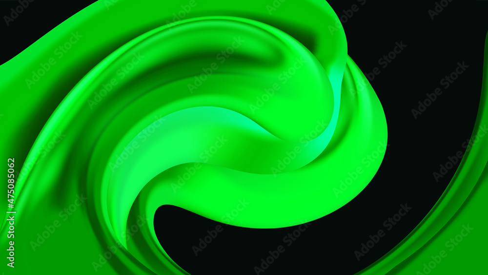 Abstract modern fluid luminous green waves on dark background. Innovation technology concept. Luxury royal backdrop. Geometric modern digital wallpaper. Neon light. Futurist illustration. Ecology Abstract modern fluid luminous green waves on dark background. Innovation technology concept. Luxury royal backdrop. Geometric modern digital wallpaper. Neon light. Futurist illustration. Ecology