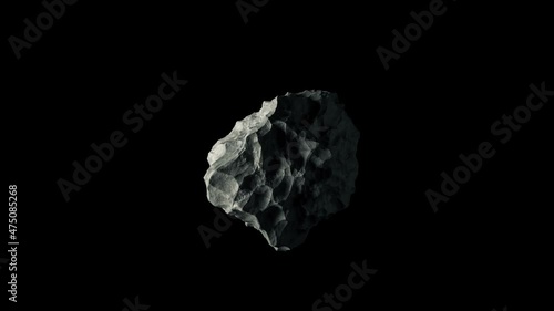 Floating stone on black space background and Green Screen. 4K Loop Animation
