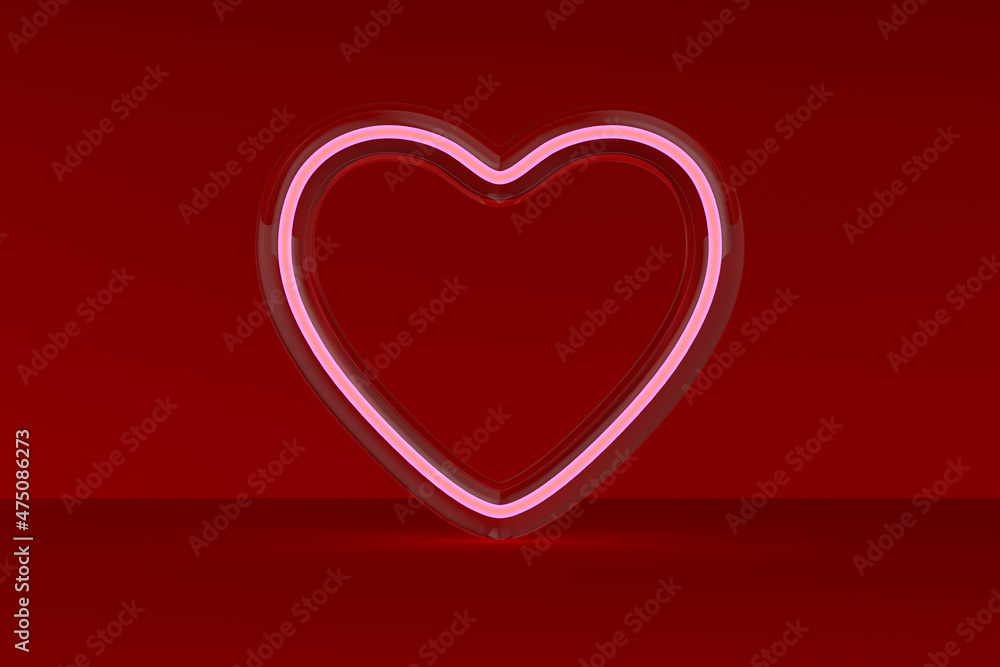 heart on red background. 3D illustration heart on red background. 3D illustration
