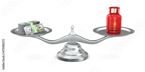 gas cylinder and money on s...