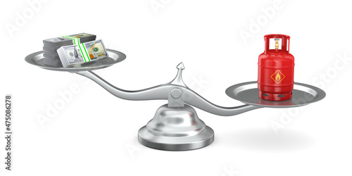 gas cylinder and money on s...