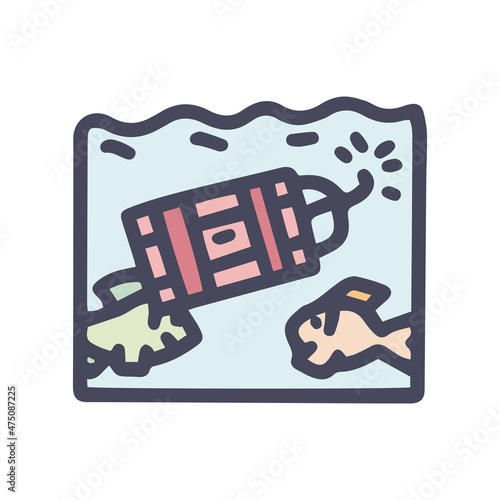 dynamite fishing color vector doodle simple icon