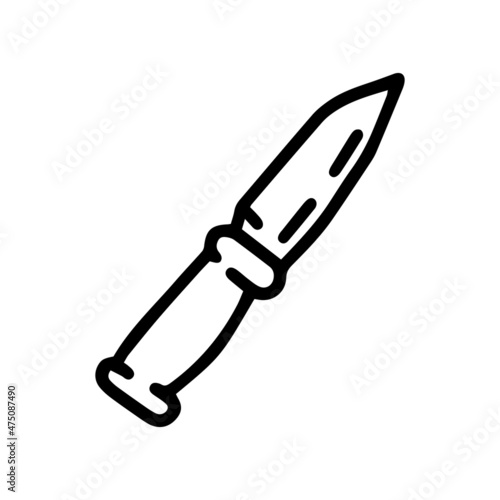 self defense knife line vector doodle simple icon