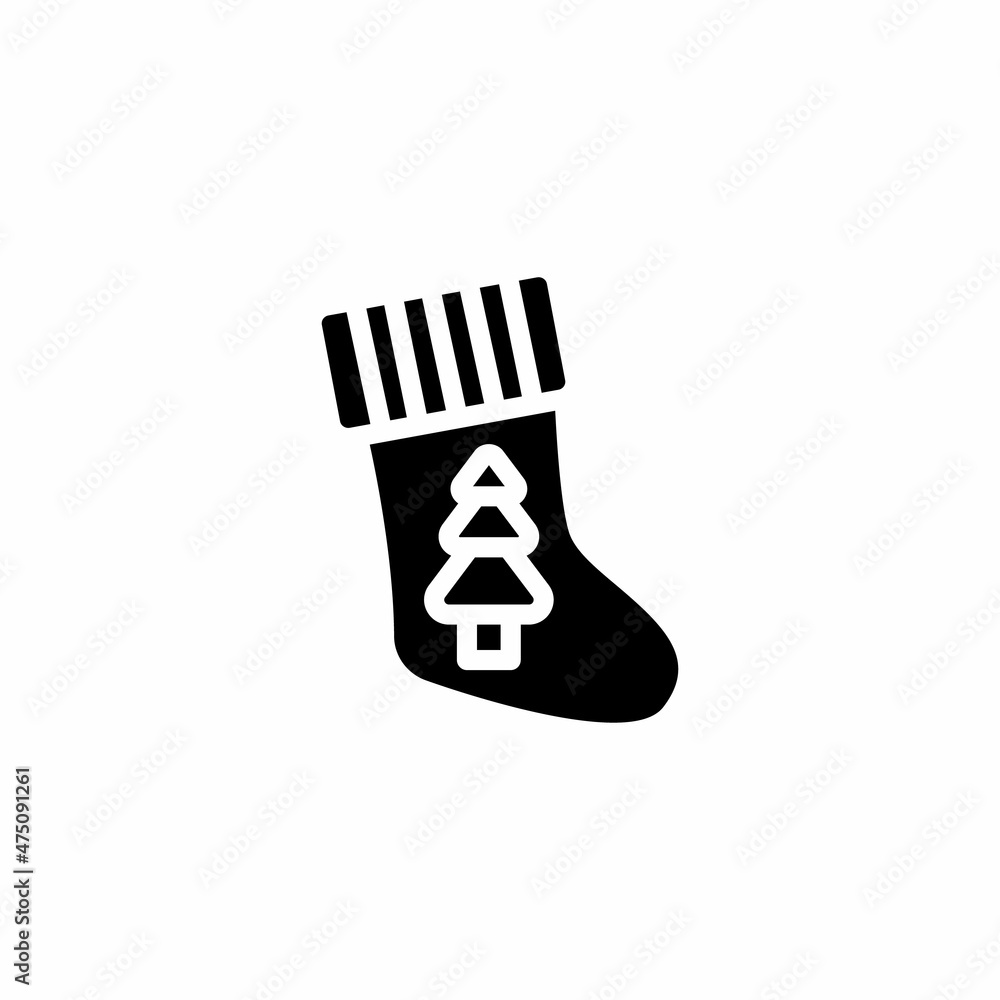 Fototapeta premium Christmas Sock icon in vector. Logotype
