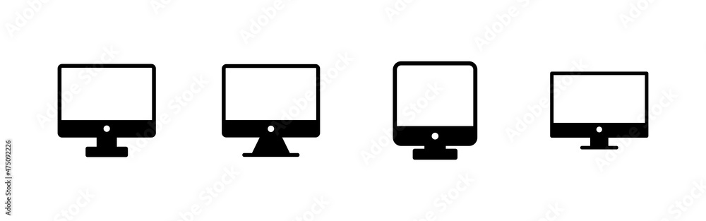 Computer icons set. computer monitor sign and symbol