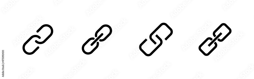 Link icons set. Hyperlink chain sign and symbol Link icons set. Hyperlink chain sign and symbol