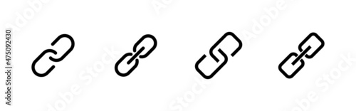 Link icons set. Hyperlink chain sign and symbol