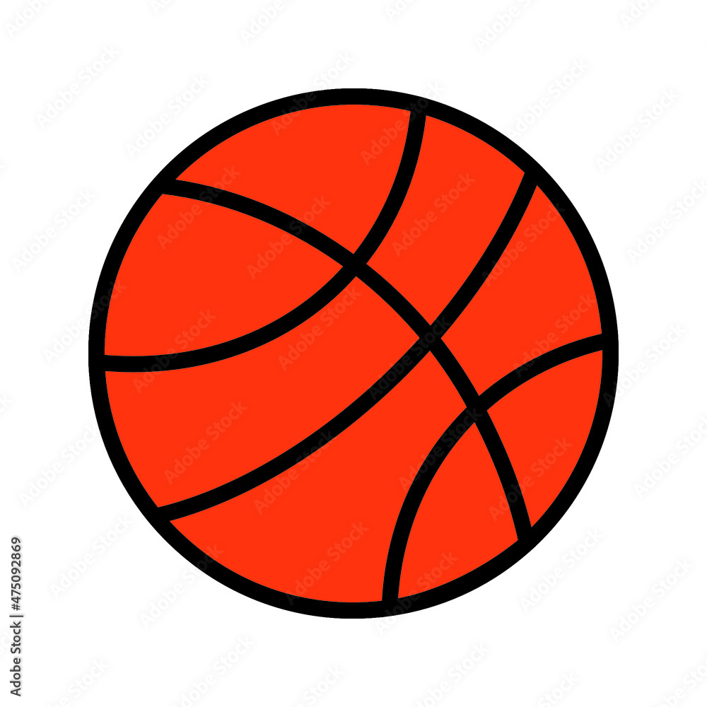 Fototapeta basket ball vector line for web, presentation, logo, Icon Symbol.