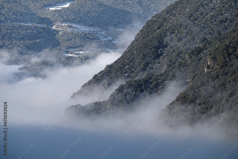 Obraz premium Andorra is one of the snowiest places in the Pyrenees. It is therefore the ideal place to practice many winter activities with family or friends