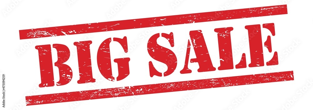 BIG SALE text on red grungy lines stamp. BIG SALE text on red grungy lines stamp.